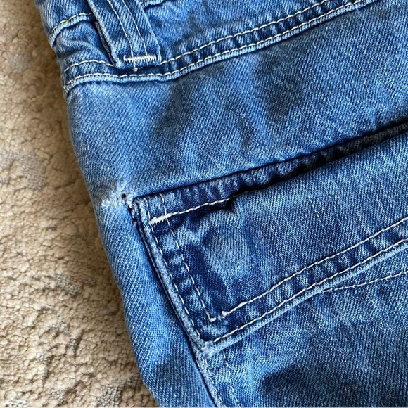 Empyre Vintage Look Cargo Jeans Pants Wide Leg Pockets Medium Wash: 26 - Picture 12 of 13